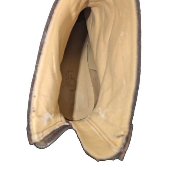 Ann Taylor Loft Dark Brown Suede Leather Heeled Ankle Boot Size 6.5 Fall - Picture 4 of 8